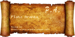Platz Aranka névjegykártya